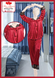 2Pc Silk Pajama Set Nightwear - 7002