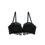 Embroidery Lace Wirefree Cup Adjustable Straps Bra.