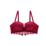 Embroidery Lace Wirefree Cup Adjustable Straps Bra.
