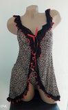 Cheetah Print Front Open Erotic Wear With Panty
