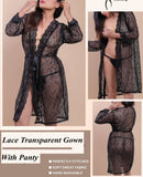 2Pc Lace Material Front Open Gown