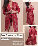2Pc Lace Material Front Open Gown