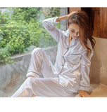 Silk Night Shirt Pajama Set